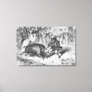 Violette en Ourson Canvas Afdruk