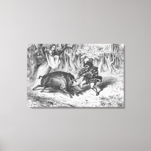 Violette en Ourson Canvas Afdruk (Voorkant)