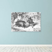 Violette en Ourson Canvas Afdruk (Insitu (Houten vloer))