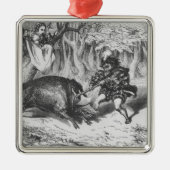 Violette en Ourson Metalen Ornament (Voorkant)