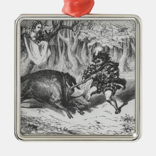 Violette en Ourson Metalen Ornament (Voorkant)