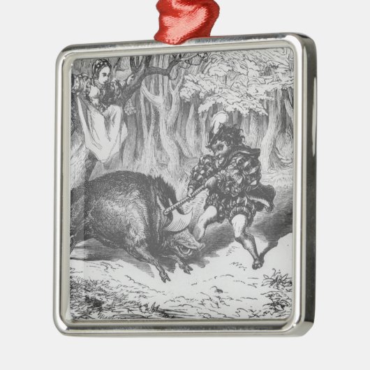 Violette en Ourson Metalen Ornament (Links)