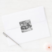Violette en Ourson Vierkante Sticker (Envelop)