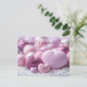Violette Herzen mit Glitter Valentinstag Briefkaart (Staand voorkant)