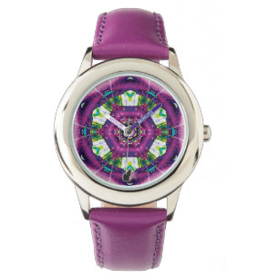 Violette Kaleidoscoop Horloge