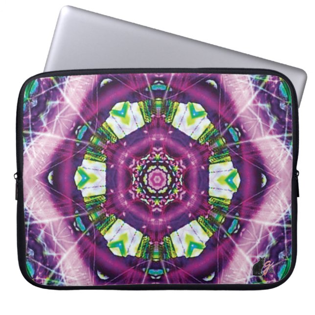 Violette Kaleidoscope-laptophoes Laptop Sleeve (Voorkant)