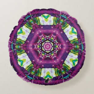 Violette Kaleidoscope Rond Kussen