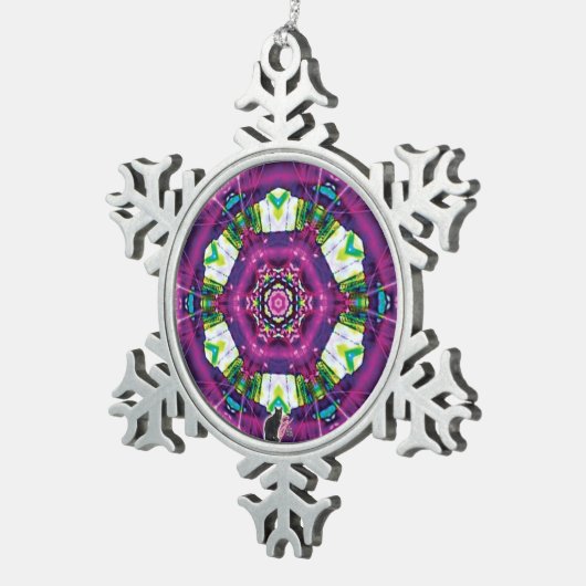 Violette Kaleidoscope Snowflake Ornament (Rechts)