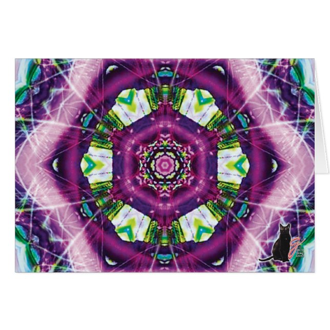 Violette Kaleidoscope Wenskaart (Voorkant Horizontaal)