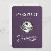 Violette Paarse Dominicaanse Republiek Paspoort Save The Date (Voorkant)
