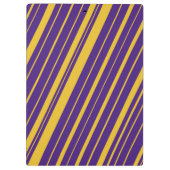 Violette Paarse en gele diagonale strepen Klembord (Achterkant)