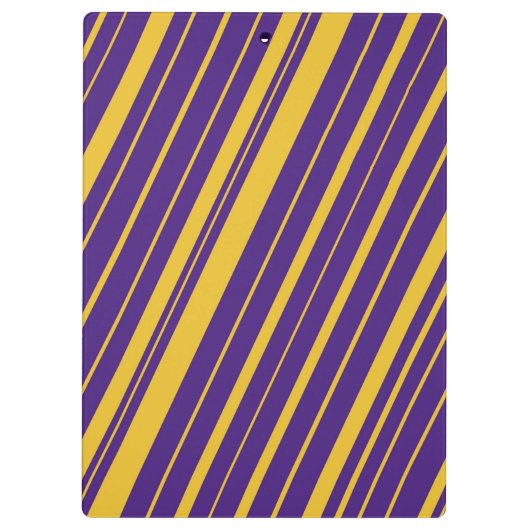 Violette Paarse en gele diagonale strepen Klembord (Achterkant)