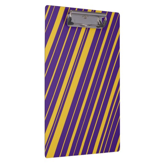 Violette Paarse en gele diagonale strepen Klembord (Rechts)
