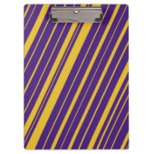 Violette Paarse en gele diagonale strepen Klembord (Voorkant)