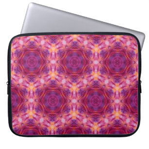 violette, paarse, oranje en blauwe waterverf kalei laptop sleeve