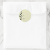 violette sleutelmuziek ronde sticker (Tas)
