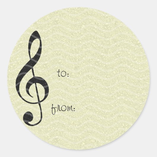 violette sleutelmuziek ronde sticker (Voorkant)