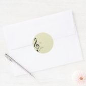 violette sleutelmuziek ronde sticker (Envelop)