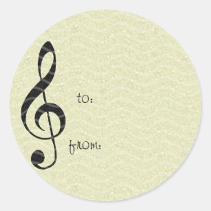 violette sleutelmuziek ronde sticker