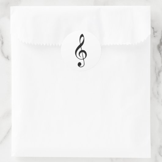 violette sleutelmuziek ronde sticker (Tas)