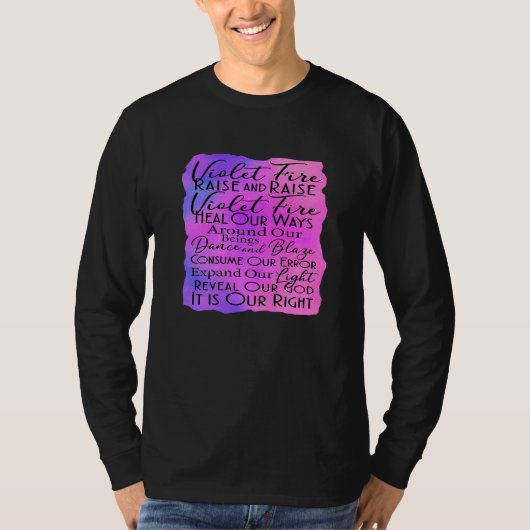 Violette Vuur Gebed: Healing Intenties T-shirt (Voorkant)