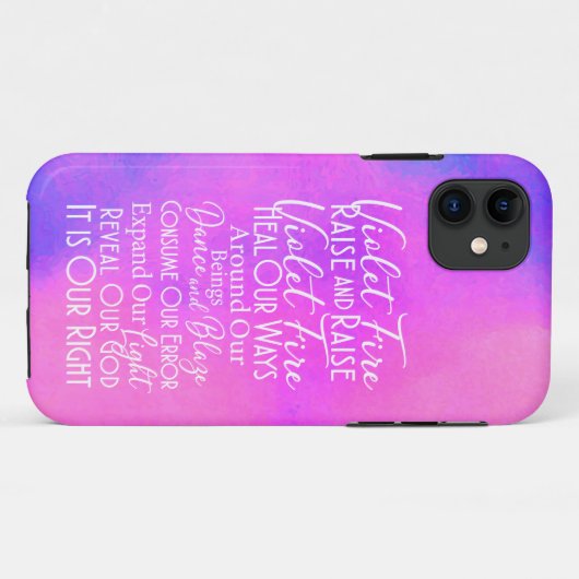 Violette Vuur Gebed: Positieve Intentie en Bescher Case-Mate iPhone Case (Achterkant (horizontaal))