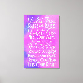 Violette Vuurgebed: Spirituele positieve energieku Canvas Afdruk