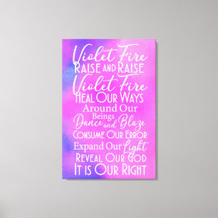 Violette Vuurgebed: Spirituele positieve energieku Canvas Afdruk