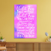 Violette Vuurgebed: Spirituele positieve energieku Canvas Afdruk (Insitu (Woonkamer))