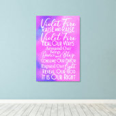 Violette Vuurgebed: Spirituele positieve energieku Canvas Afdruk (Insitu (Houten vloer))