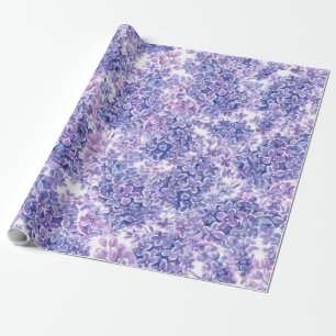 Violette waterverf lila bloemen cadeaupapier