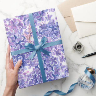 Violette waterverf lila bloemen cadeaupapier