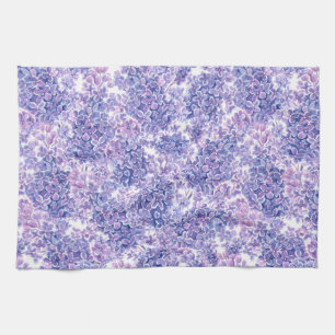 Violette waterverf lila bloemen theedoek