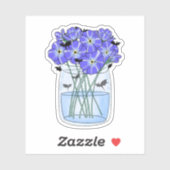 Violetten in een pot met kleine draken sticker (Vel)