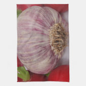 Violetter Knoblauch mit Radieschen Theedoek (Verticaal)