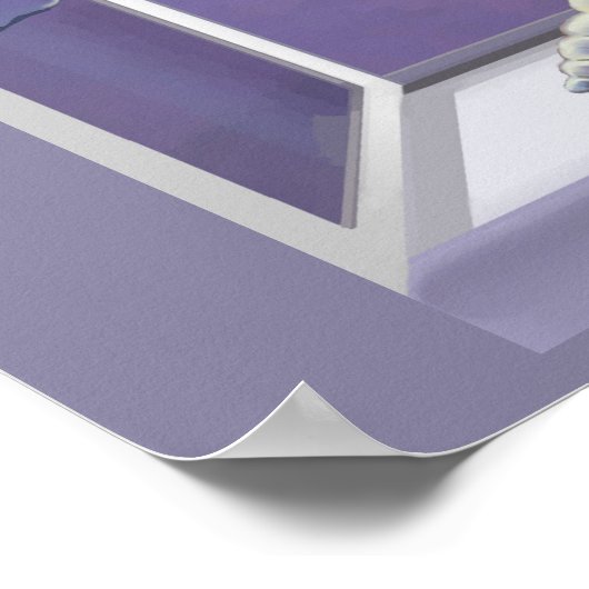 Violettes in een poster van de maanpot (Hoek)