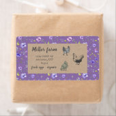 violettuin floral rustic script eiskartonnen doosj etiket (Insitu)