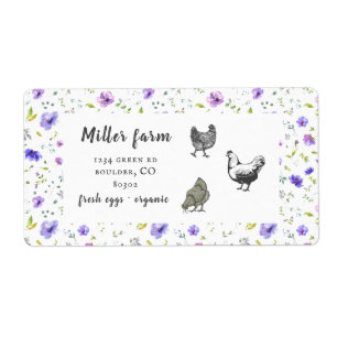 violettuin floral rustic script eiskartonnen doosj etiket