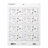violettuin floral rustic script eiskartonnen doosj etiket (Full Sheet)