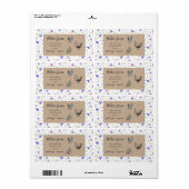 violettuin floral rustic script eiskartonnen doosj etiket (Full Sheet)
