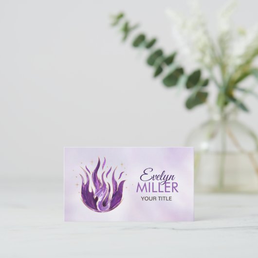 Violetvlam - Amethyst Visitekaartje (Staand voorkant)