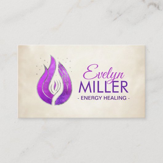 Violetvlam en hand visitekaartje (Voorkant)