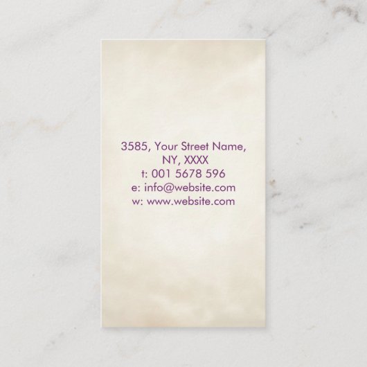 Violetvlam - Paarse vlam Visitekaartje (Achterkant)