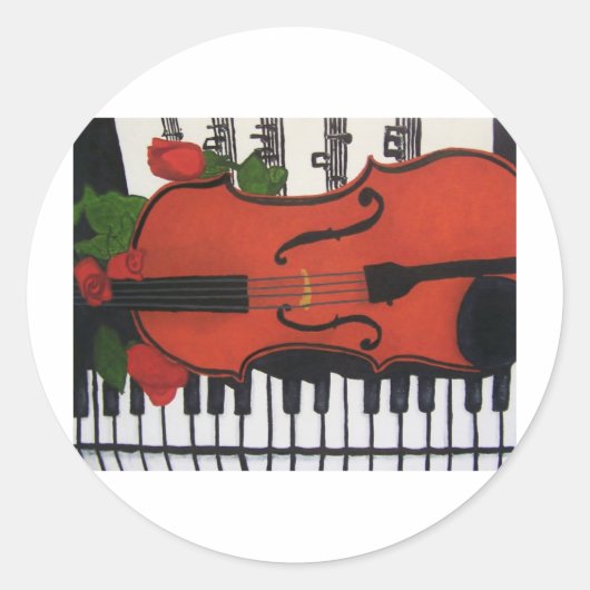 violien ronde sticker (Voorkant)