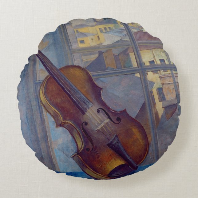 Violin, 1918 rond kussen (Voorkant)
