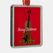 Violin and Bow kerstdesign Metal Ornament (Rechts)