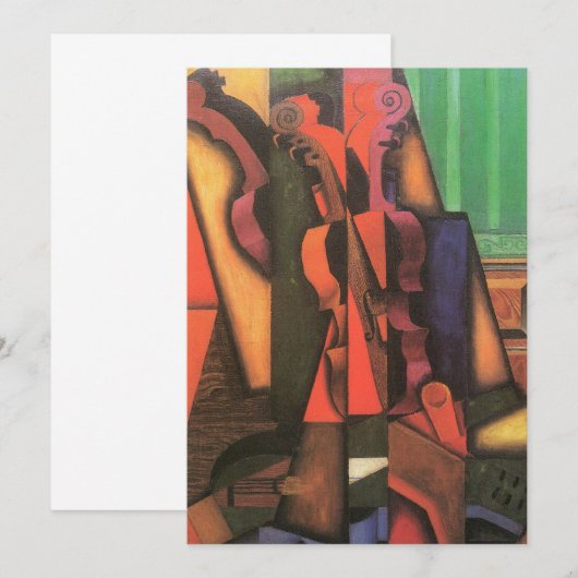 Violin and Guitar van Juan Gris, Cubistische kuns (Voorkant / Achterkant)