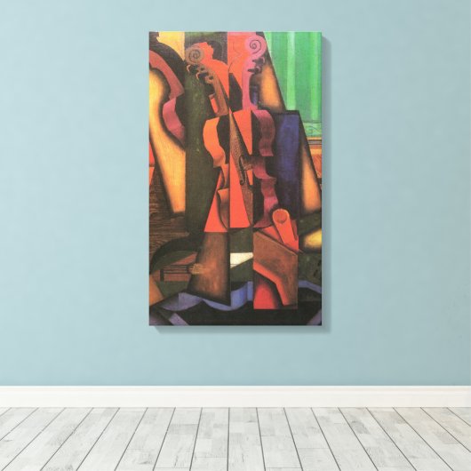 Violin and Guitar van Juan Gris,  Cubistische kuns Canvas Afdruk (Insitu (Houten vloer))
