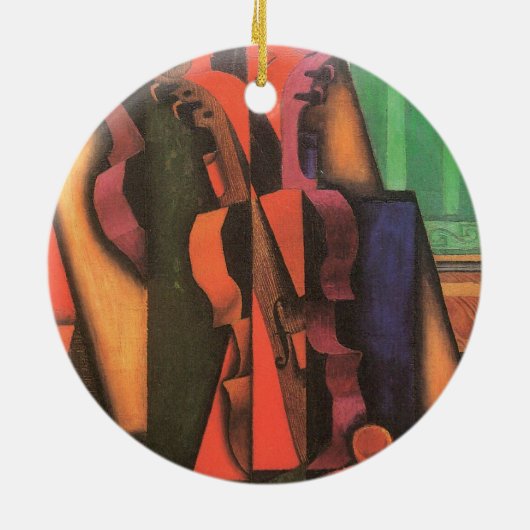 Violin and Guitar van Juan Gris,  Cubistische kuns Keramisch Ornament (Achterkant)