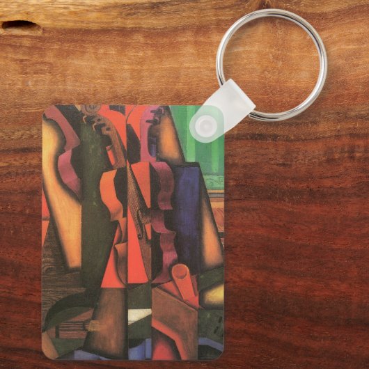 Violin and Guitar van Juan Gris,  Cubistische kuns Sleutelhanger (Achterkant)